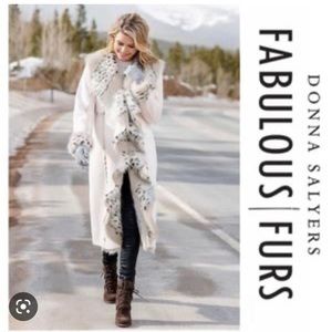 Womans Coat- Cascade Full Length Faux Fur Coat Winter White